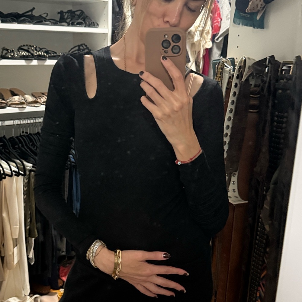 Splits59 Black Long-Sleeve Cutout Top